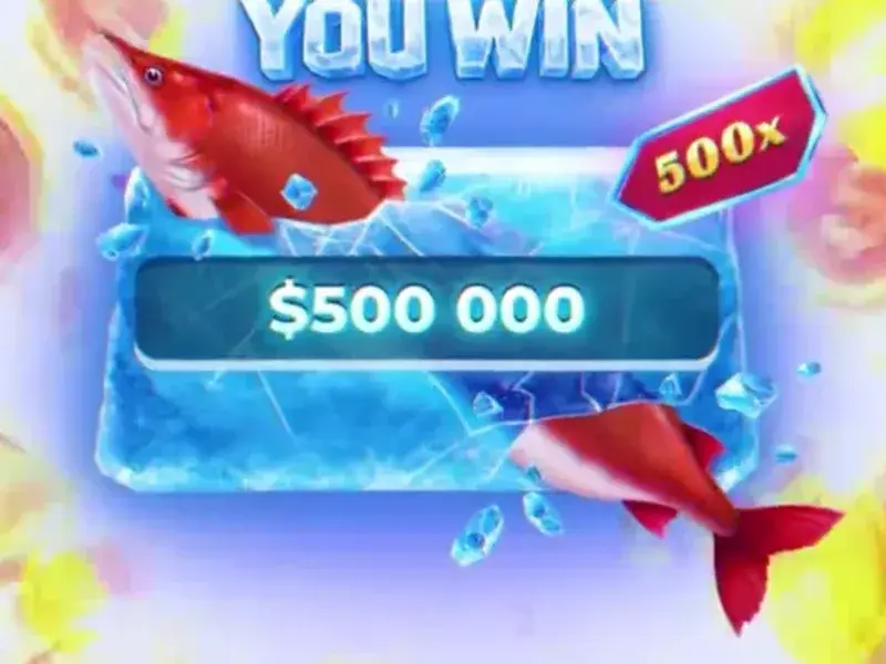Huge Reds bonus win scene in Ice Fish
