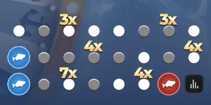 Ice Fish statistics panel with multiplier grid